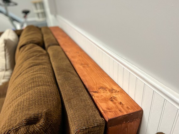 7 Inch Wide Custom Size Farmhouse Console Table Behind the Couch