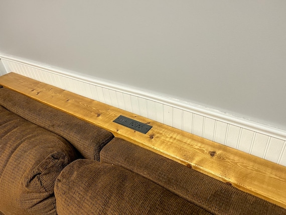 Custom Size Wood Powered Sofa Table With Built in Outlet Fast