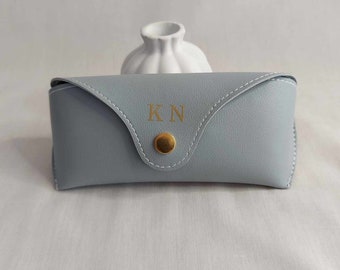Soft Blue Sunglasses Case, Personalised, Monogrammed, Back to Work/School, Gift for Him/Her