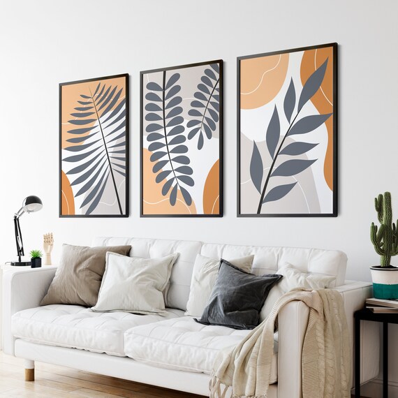 Boho Abstract Wall Art Prints Boho Wall Decor Set of 3 Etsy