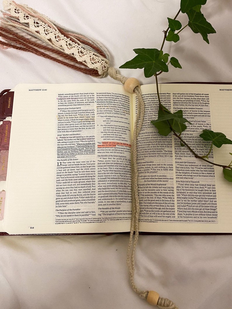 Gentle and Lowly Soft Blush Tassel Bible Bookmark Etsy