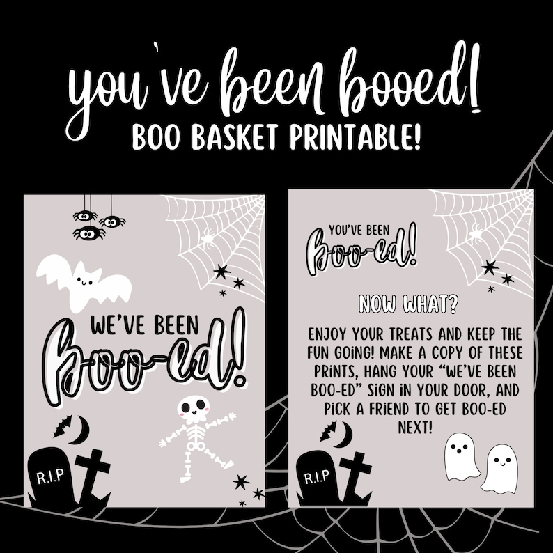 Boo Basket Printable, You've Been Booed Halloween Boo Printable Digital
