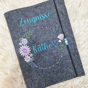 Zeugnishülle Zeugnismappe Dokumentenmappe personalisierbar Filz, Zeugnis, Umschlag
