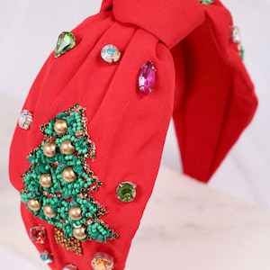 Christmas Headband, Red Headband, Christmas Tree Headband, Holiday Headband, Festive Headband, Holiday Accessories, Stocking Stuffer