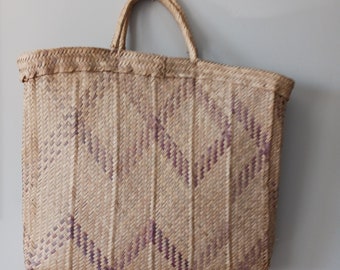 Bolso vintage de ratán africano auténtico. Lee mi descripción.