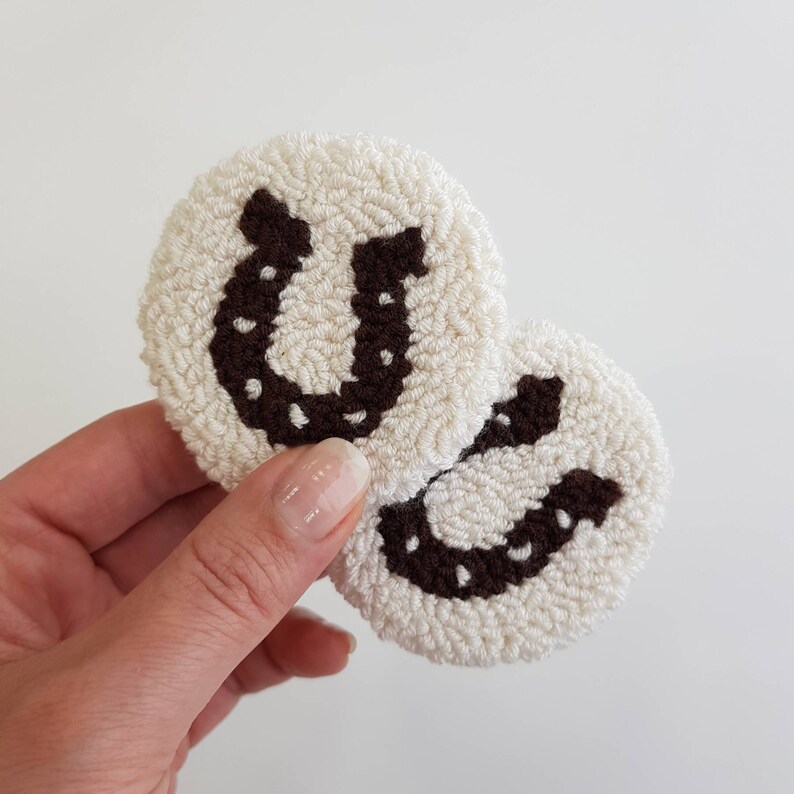 Punch Needle Car Coasters Set of 2 Car Coaster New Car Gift Etsy