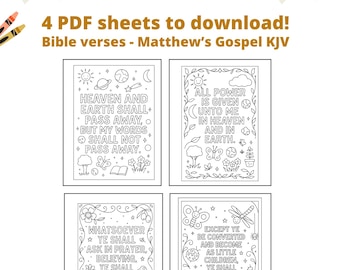Bible Colouring Pages for Kids - Matthew's Gospel KJV (4 pdf sheets)