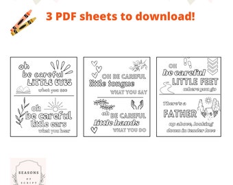 Christian Song Colouring Pages for Young Kids - 3 pdf sheets