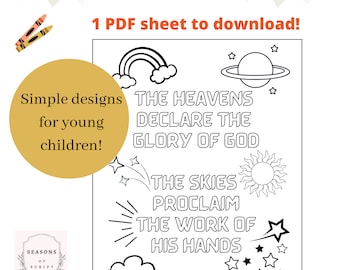 Bible / Psalm 19 Colouring Page for Young Kids