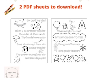 Christian Song Colouring Pages for Young Kids - 2 sheets