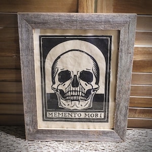 Memento Mori aged Document Frame not included Skull