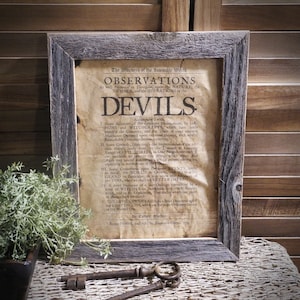 Observations Devils Aged Document Frame not included The Wonders of the invisible world Cotton Mather