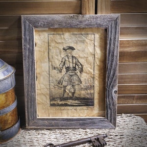 Blackbeard the Pirate Aged Document Frame not included