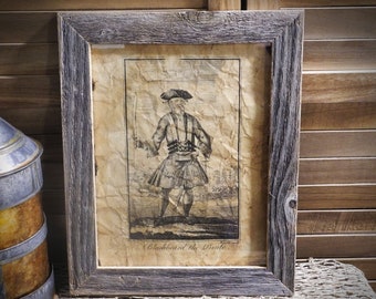 Blackbeard the Pirate Aged Document Frame not included