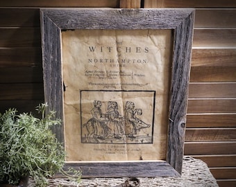 The Witches of Northampton shire Aged Document Frame not included Witchcraft