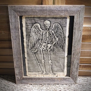 Angel of Death Etch Aged Document Frame not included