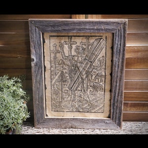 Dance of the Death V03 woodcut Aged Document Frame not included