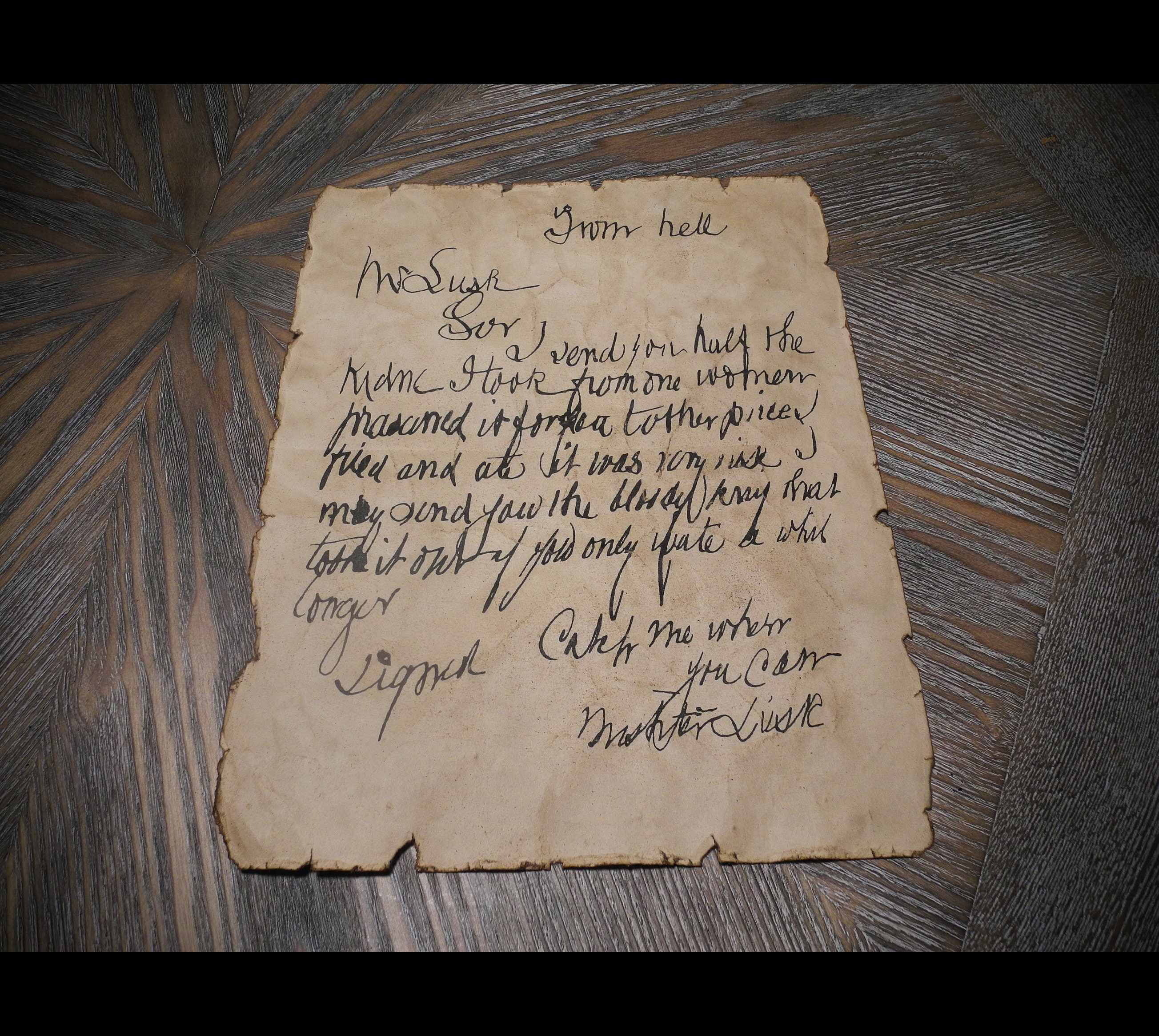 Jack the Ripper From Hell Letter Aged Document Frame Not Included ...