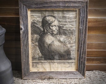 Bartolomew Portugues Pirate buccaneer Aged Document Frame not included