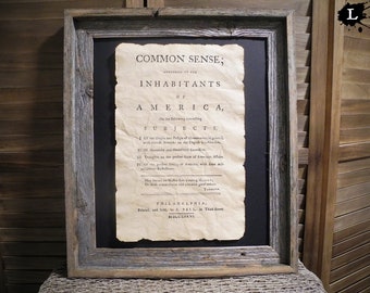 Common Sense Thomas Paine Colonial America Aged Document Frame not included AR08