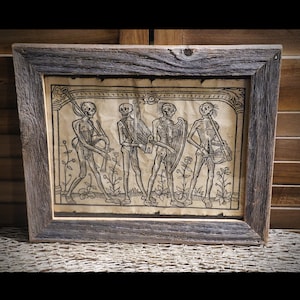 Dance of the Death V02 woodcut Aged Document Frame not included
