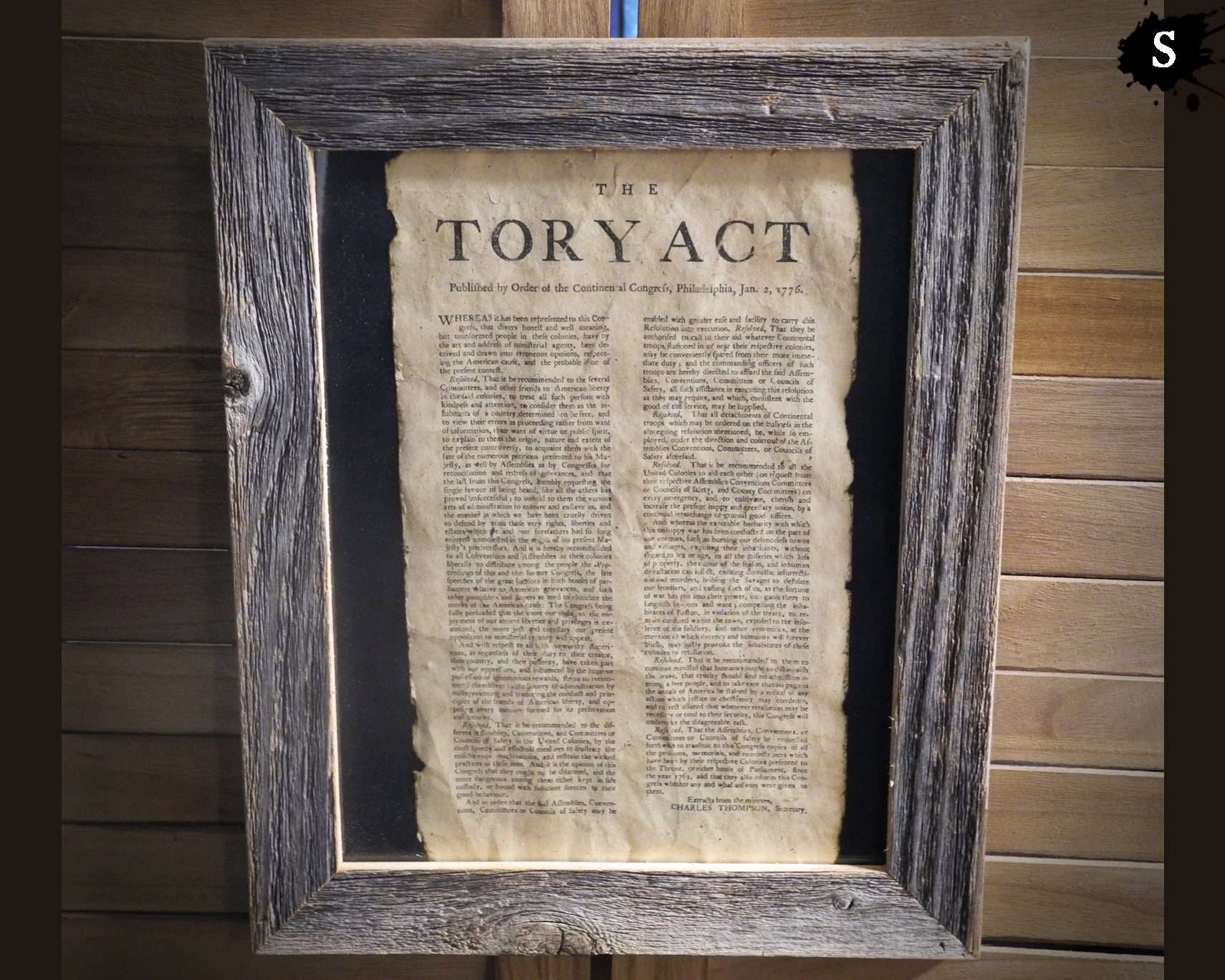 Tory Act Colonial America Aged Document Frame Not Included AR10 - Etsy