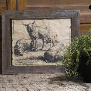 Cadre pour document de décoration de ferme à gravure de moutons non inclus