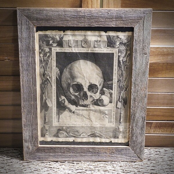 Memento Mori Aged Document Frame not included