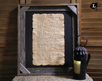 Salem witch trials Sarah Good Evidence document Aged Document Frame not included Witchcraft