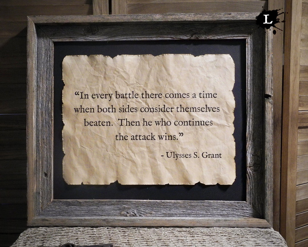 Ulysses S Grant Quote US Civil War Era Aged Document