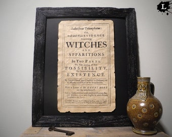 Plain Evidence concerning Witches Aged Document Frame not included Witchcraft