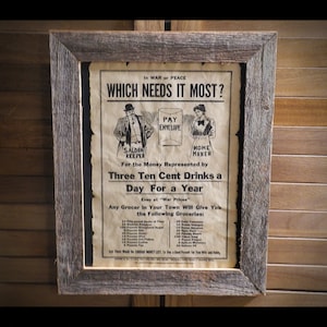 Prohibition Era Poster Al Capone Which needs it most aged Document Frame not included bar decor