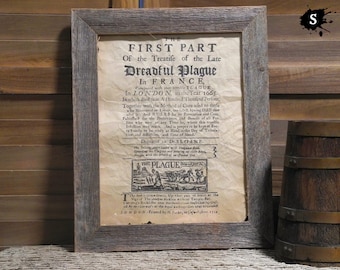 Dreadful Plague, Plague Doctor Black Death Aged Document Frame not included