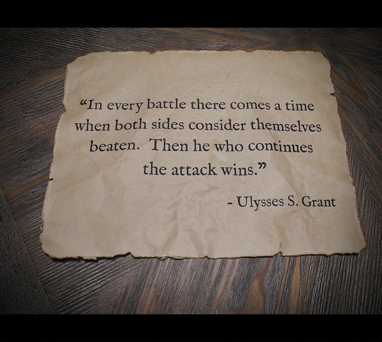 Ulysses S Grant Quote US Civil War Era Aged Document