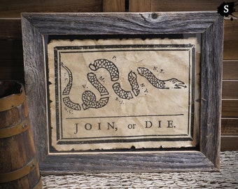 Join or Die Colonial America Aged Document Frame not included AR42