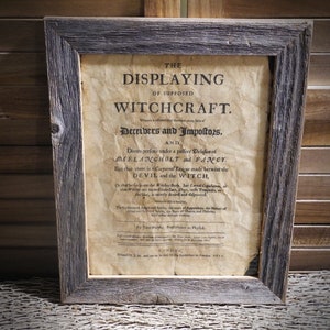 The Displaying of supposed witchcraft Aged Document Frame not included Witchcraft