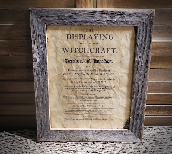 The Displaying of supposed witchcraft Aged Document Frame not included Witchcraft