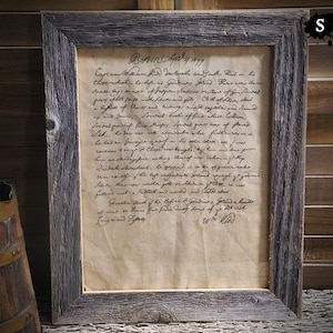 Carta del capitán Kidd sobre su tesoro enterrado en la isla Gardiner Documento envejecido sobre piratería Marco no incluido Small