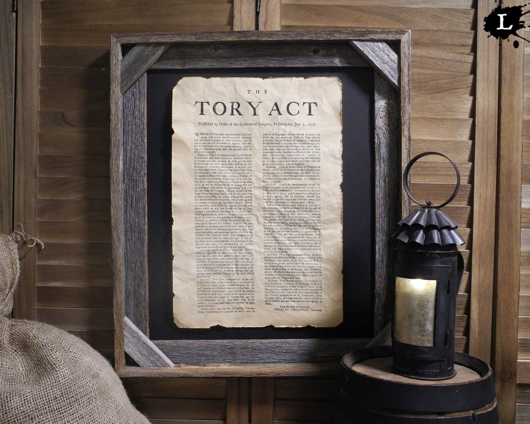 Tory Act Colonial America Aged Document Frame Not Included AR10 - Etsy
