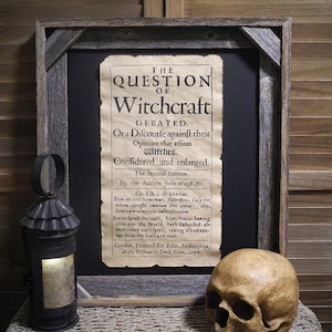 the question of witchcraft Aged Document Frame not included Witchcraft