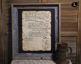Death Sentence for Black Barts Men letter V01 Bartholomew Roberts Piracy Aged Document Frame not included