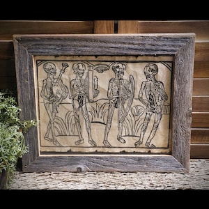 Dance of the Death V01 woodcut Aged Document Frame not included
