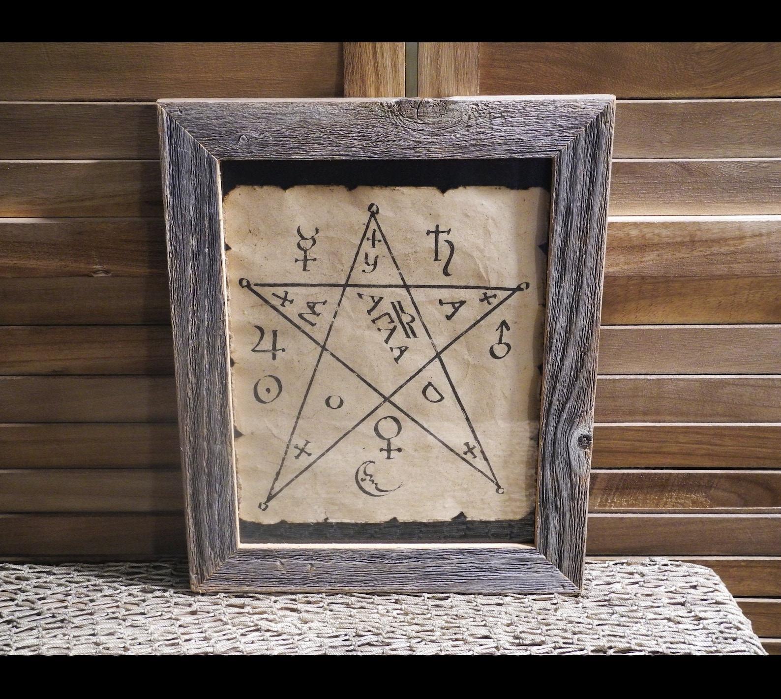 Witch Pentacle Pentagram Aged Document Frame Not Included - Etsy