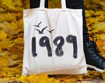 1989 necklace 34 birthday gift vintage Tote bag Swift Taylor Inspired bag 1989 bag swiftie gift for her best friend gift for swiftie lover