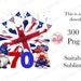 Queens 70th Jubilee Celebration, Street party gnomes, Sublimation design, digital download, waterslide, PNG file, clipart