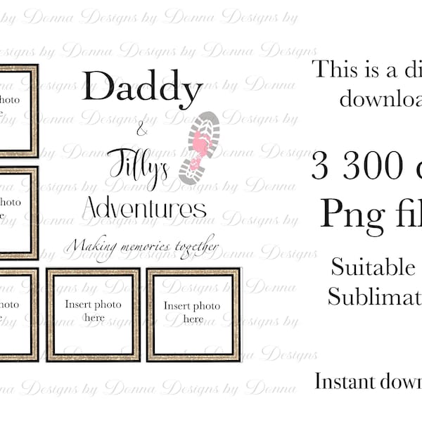 Daddy, sublimation slate, cushion, photo template, png file, sublimation clipart