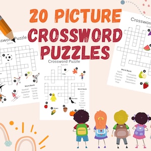 Picture Crossword Puzzle for Kids | INSTANT DOWNLOAD | School Word Games | Dementia Activities | Homeschool Activities | Pediatric Games