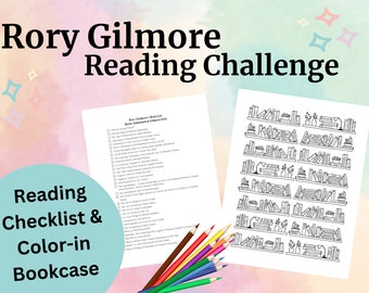 Rory Gilmore Reading Challenge | Rory Gilmore Printable Book List | Color-in Bookcase | 518 Books