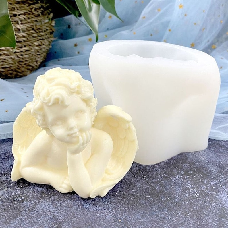 Moule Silicone Ange 3D Midnadiy - Pour Bougies, Résine, Ciment Décoratif - Fait Main
