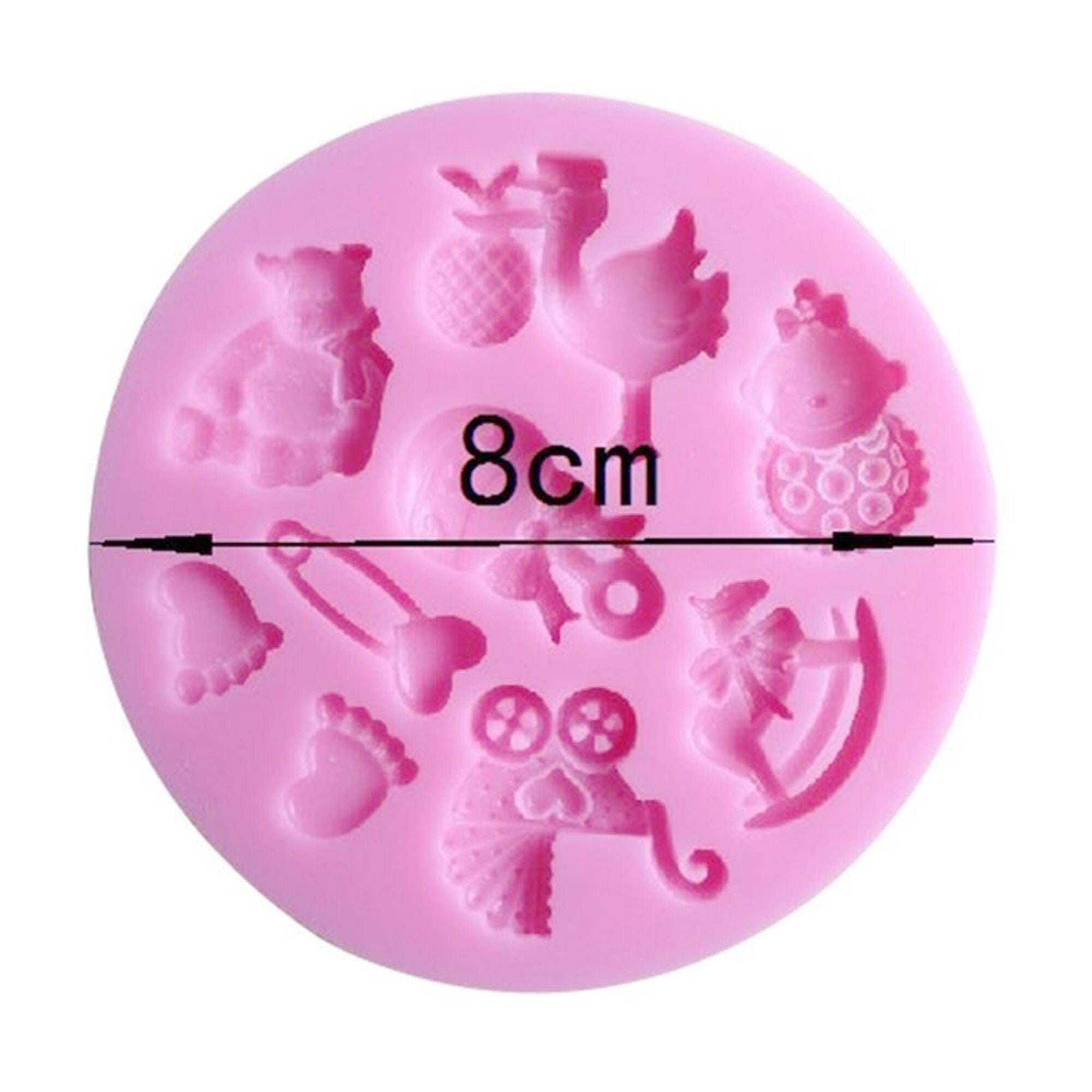 Stampini In Silicone Per Cioccolato A Forma Di Piedini, Biberon E Orsetti – 2 Pezzi Per Baby Shower E Torte